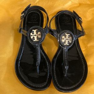 Tory Burch Sandals- Black Patent Leather